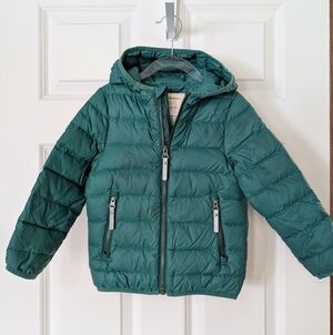 Hanna Andersson Kids Packable Down Puffer Jacket Turquoise Toddler 4T